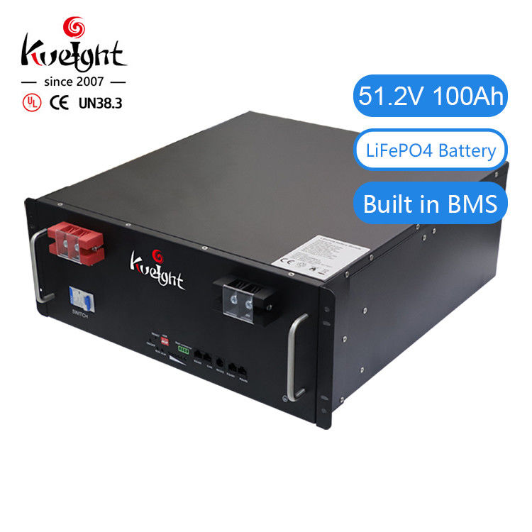 دعم محطة طاقة الاتصالات عالية الأمان 51.2V 100Ah LiFeO4 Battery Rack-mount Module